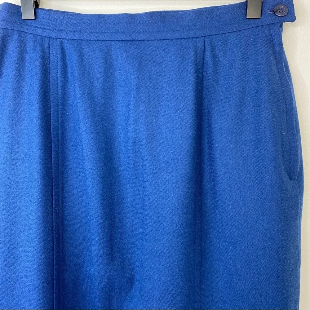 Pendleton Wool Skirt Blue Size 10 Knee Length Lined Classic Business Casual